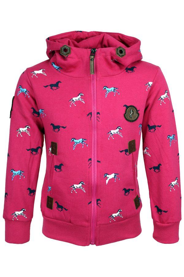 Sweatjacke Pferde rosa limited