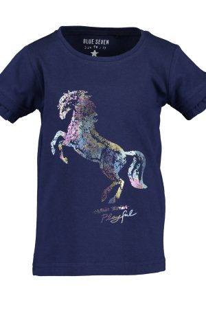 Shirt Pferd blau