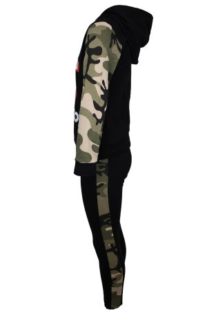 TikTok Trainingsanzug Jogginganzug camouflage schwarz