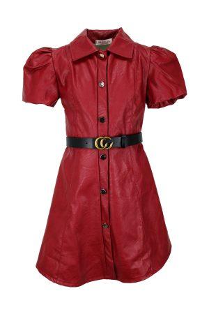 Kleid leatherlook cool rot