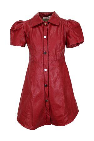 Kleid leatherlook cool rot
