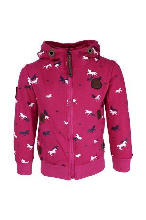 Sweatjacke Pferde rosa