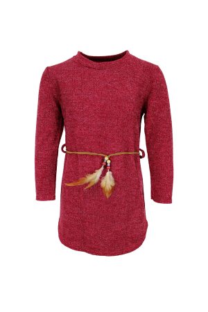 Rotes Glitter-Pulloverkleid