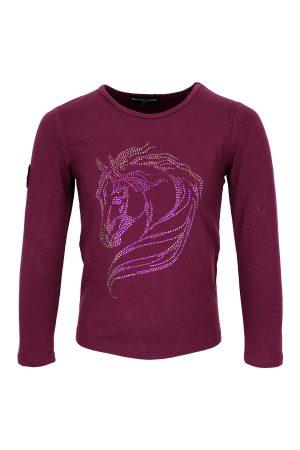 Langarmshirt Pferd rot