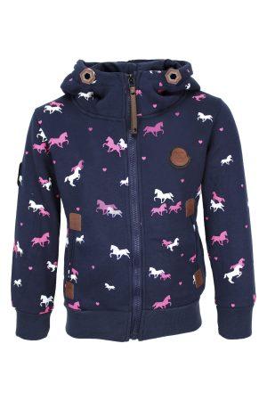 Sweatjacke Pferde blau limited