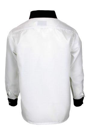 Blouse wit zwarte kraag