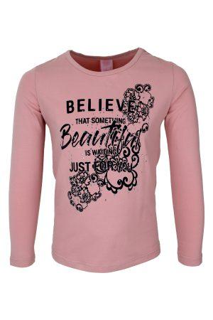 Langarmshirt Believe rosa