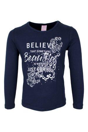 Langarmshirt Believe blau