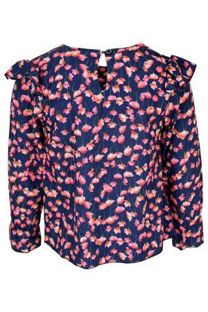Langarmshirt Blumen blau