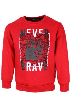 Pullover Nevergiveup rot