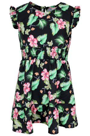 Kleid Magie Blumen schwarz