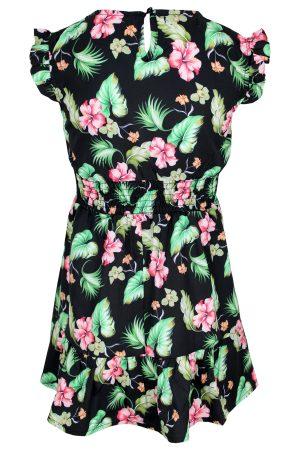 Kleid Magie Blumen schwarz