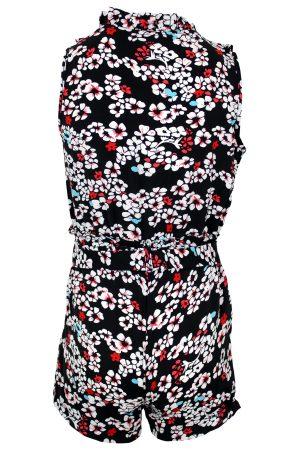Jumpsuit Blumen schwarz