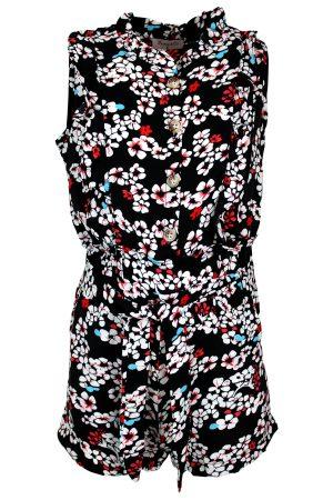 Jumpsuit Blumen schwarz