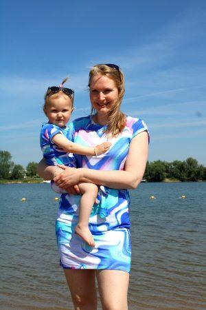 Kleid Mother and me Frysia blau