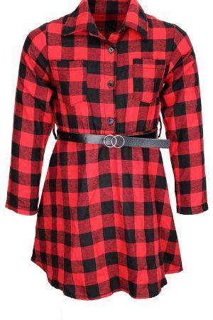Kleid Block schwarz rot