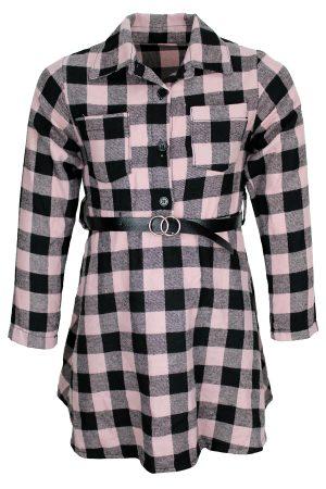 Kleid Block schwarz rosa