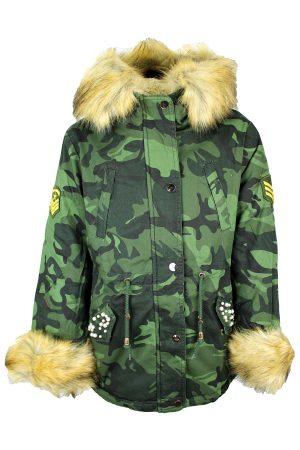 Jacke Wintercamouflage grün