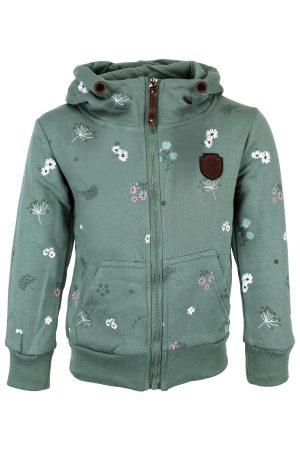 Sweatjacke mother and me Blumen grün