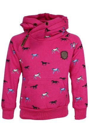 Kapuzenpullover Pferd super rosa