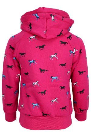 Kapuzenpullover Pferd super rosa