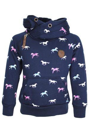 Kapuzenpullover Pferd super blau