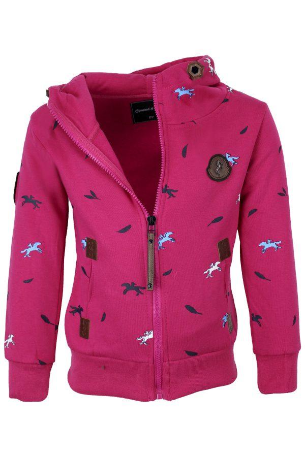 Sweatjacke Pferd rosa