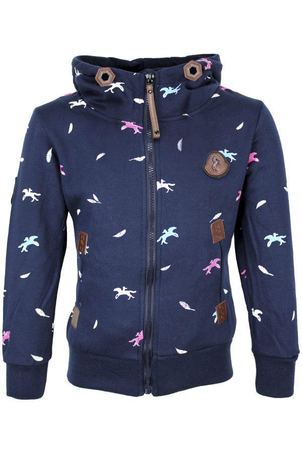 Sweatjacke Pferd blau