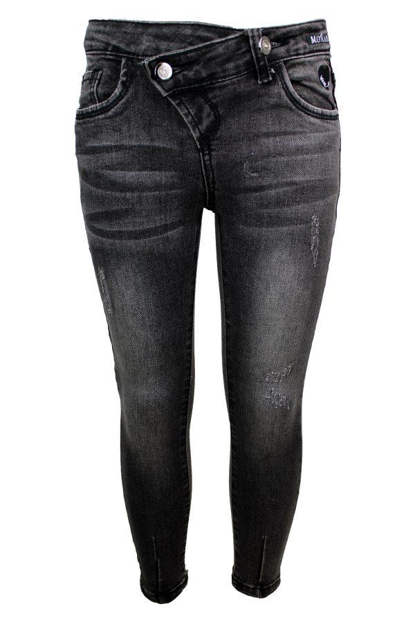 Broekje denim asym zwart