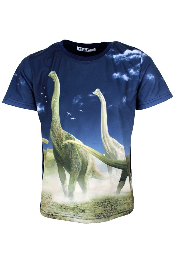 Shirt Dinosaurier Brachiosaurus blau