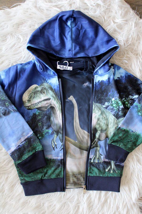 Shirt Dinosaurier Brachiosaurus blau, Sweatjacke Dinosaurier T-Rex blau