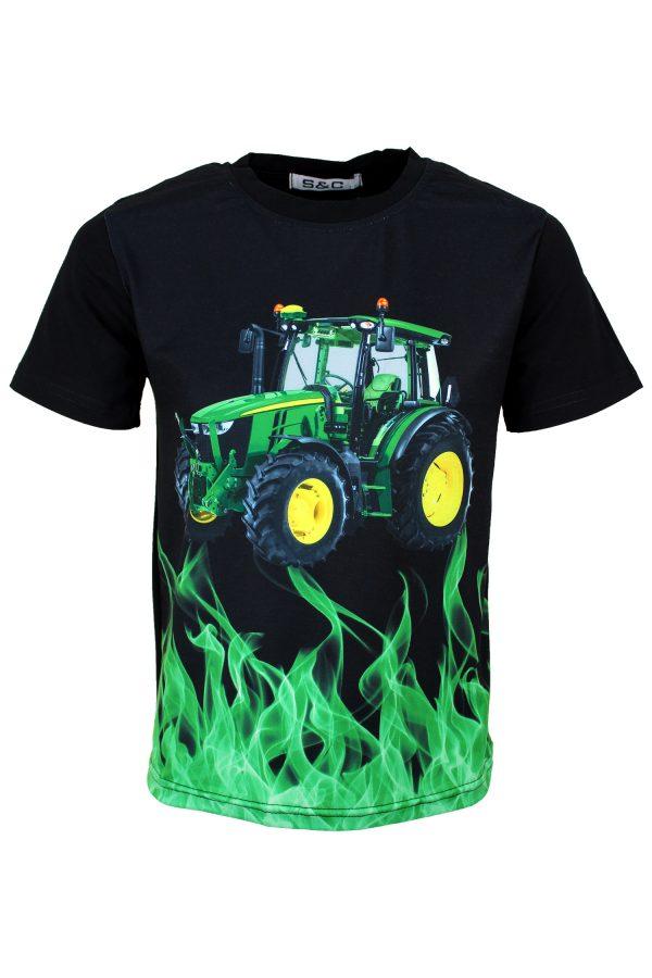 Shirt Traktor John Deere schwarz