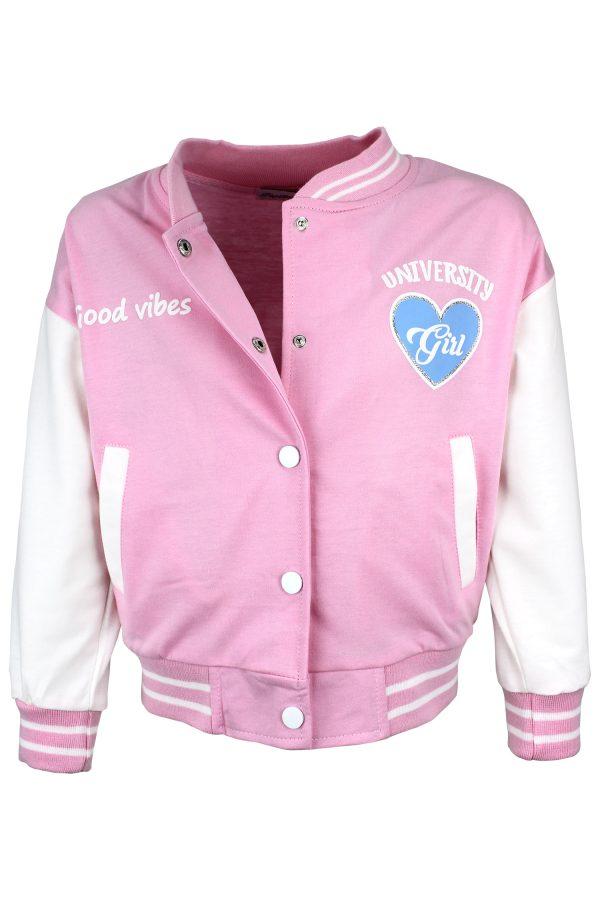 Bombervestje Good Vibes roze