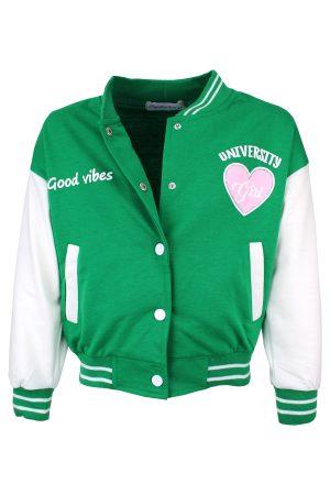 Bomberjacke Good Vibes grün