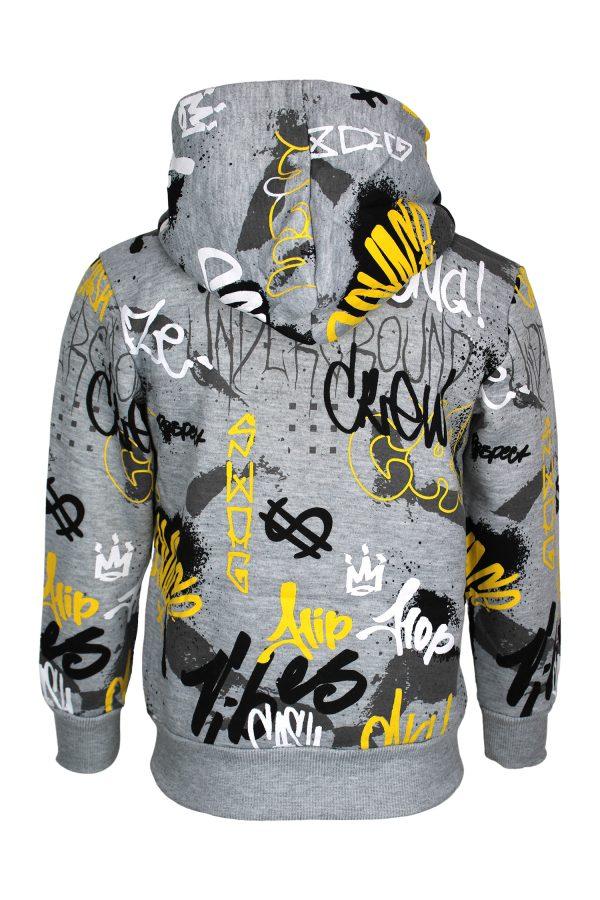 Kapuzenpullover Hipboy grau gelb