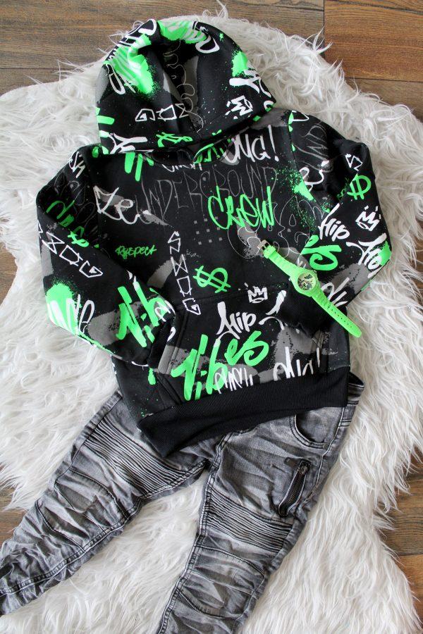 Kapuzenpullover Hipboy schwarz grün