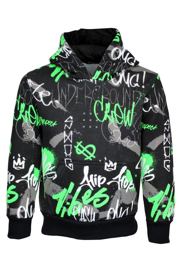 Kapuzenpullover Hipboy schwarz grün