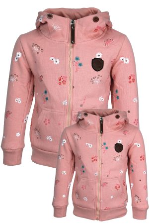 Sweatjacke mother and me Blumen rosa
