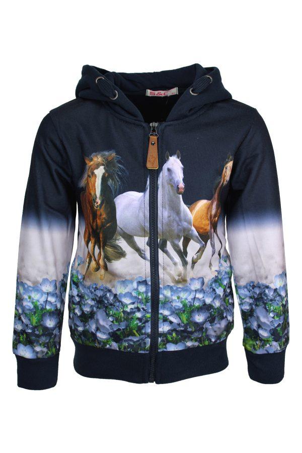 sweatjacke shire pferd blau