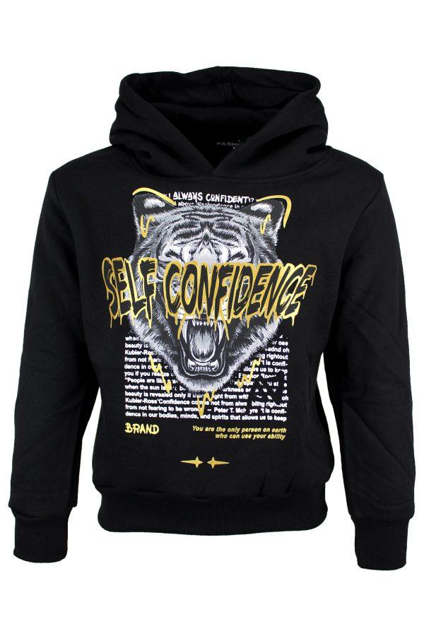 Kapuzenpullover Tiger schwarz