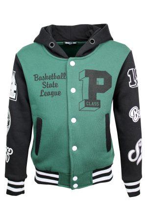 Sweatjacke Baseball grün schwarz