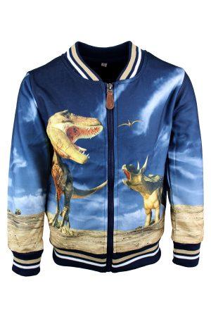 Bomberjacke Dinosaurier blau