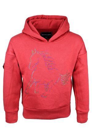 Kapuzenpullover Pferd rot