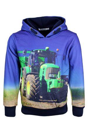 Kapuzenpullover blau Traktor grün