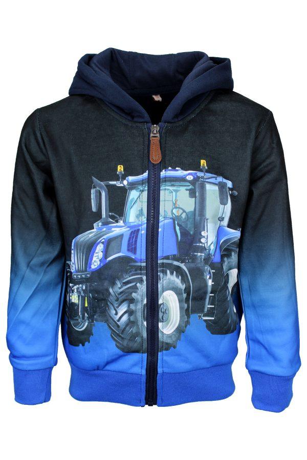 Sweatjacke blauer Traktor schwarz