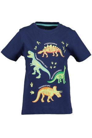 Shirt Blue Seven Glow in the Dark Dino blau