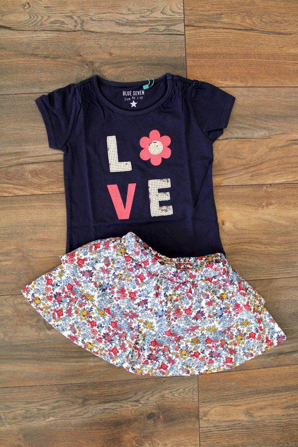 Shirt Blue Seven Love blau, Rock Blue Seven Blume blau