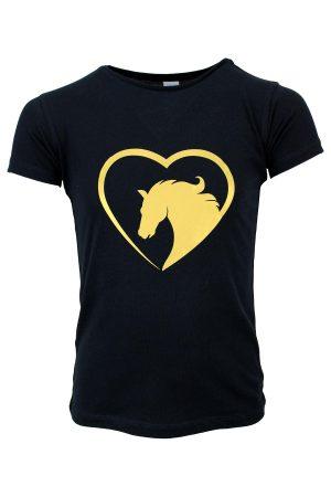 Shirtje T-Shirt Lovehorse gold Schwarz